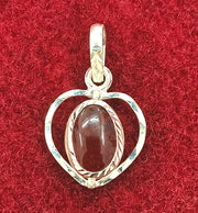 SILVER PENDANT FOR ZODIAC SIGN LEO HEART SHAPE